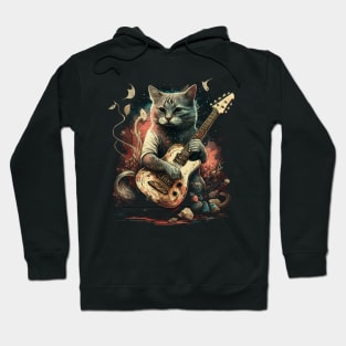 Cat Playing Guitar Hoodie